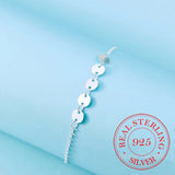 925 Silver Round Bead Charm Bracelet Women Birthday Gift