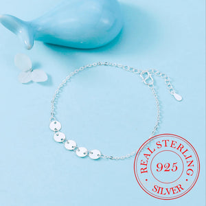 925 Silver Round Bead Charm Bracelet Women Birthday Gift