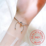 925 Silver Round Bead Charm Bracelet For Women Wedding Jewelry