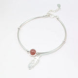 925 Silver Feather Charm Bracelet Adjustable Link Chain Bangle Wedding Jewelry