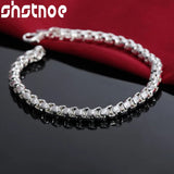 925 Sterling Silver Round Box Chain Bracelet For Women
