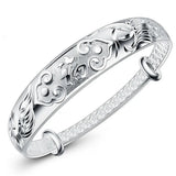 925 Silver Round Bracelet Lucky Fortune High Women'S Jewelry