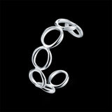 925 Sterling Silver Round Circle Bangle For Women Wedding Engagement Charm