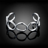 925 Sterling Silver Round Circle Bangle For Women Wedding Engagement Charm