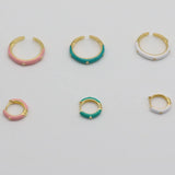 925 Silver Enamel Hoop Earring Candy Dripping Oil Cartilage Piercing Jewelry