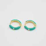 925 Silver Enamel Hoop Earring Candy Dripping Oil Cartilage Piercing Jewelry