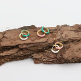 925 Silver Enamel Hoop Earring Candy Dripping Oil Cartilage Piercing Jewelry