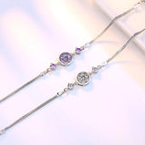 925 Silver Crystal Bracelet for Women Charm Jewelry