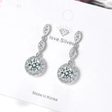925 Silver Created Moissanite Diamond Tassel Dangle Earrings