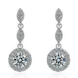 925 Silver Created Moissanite Diamond Tassel Dangle Earrings