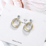 925 Sterling Silver Zirconia Circle Stud Earrings Women Fine Jewelry
