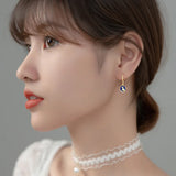 925 Silver Cat Hoop Earrings For Women Girls Party Jewelry Gift