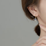 925 Silver Cat Hoop Earrings For Women Girls Party Jewelry Gift