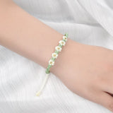 925 Silver Daisy Bracelet Rope Woven Party Gift