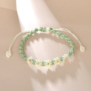 925 Silver Daisy Bracelet Rope Woven Party Gift