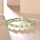 925 Silver Daisy Bracelet Rope Woven Party Gift