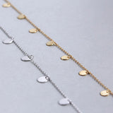 925 Silver Disc Choker Necklace Coin Charm Dainty Chain for Women