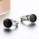 925 Sterling Silver Round Earrings Vinyl Spot High Earrings For Women