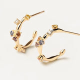 925 Silver Round Earrings Zirconia Birthday Gift Women's Jewelry