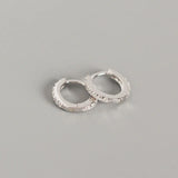 925 Silver Geometric Hoop Earrings CZ Fine Jewelry