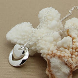 925 Silver Heart Necklace Women Wedding Engagement