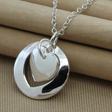 925 Silver Heart Necklace Women Wedding Engagement
