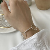 925 Silver Hollow Circle Bracelet Geometric Jewelry