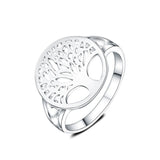 925 Silver Tree Of Life Ring for Women Men Party Engagement Wedding Jewelry