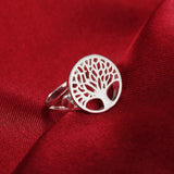925 Silver Tree Of Life Ring for Women Men Party Engagement Wedding Jewelry