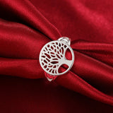 925 Silver Tree Of Life Ring for Women Men Party Engagement Wedding Jewelry