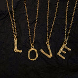 925 Sterling Silver Round Initial Alphabet Necklace Punk Statement Chain