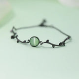 925 Sterling Silver Leaf Charm Bracelet for Women