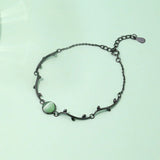 925 Sterling Silver Leaf Charm Bracelet for Women
