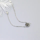 925 Silver Moonstone Charm Bracelet Adjustable Chain