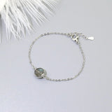 925 Silver Moonstone Charm Bracelet Adjustable Chain