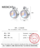 925 Silver Moonstone Double Layer Hoop Earrings for Women