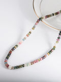 925 Silver Round Natural Freshwater 5-6mm Faceted Tourmaline Necklace