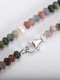 925 Silver Round Natural Freshwater 5-6mm Faceted Tourmaline Necklace