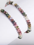 925 Silver Round Natural Freshwater 5-6mm Faceted Tourmaline Necklace