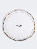 925 Silver Round Natural Freshwater 5-6mm Faceted Tourmaline Necklace