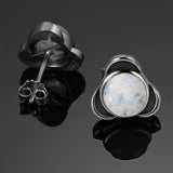925 Silver Moonstone Stud Earrings for Women