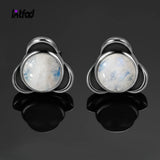 925 Silver Moonstone Stud Earrings for Women