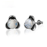 925 Silver Moonstone Stud Earrings for Women