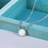 925 Silver Opal Necklaces Women Chain Female Anniversary Jewelry