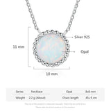 925 Silver Opal Necklaces Women Chain Female Anniversary Jewelry