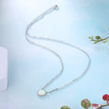 925 Silver Opal Necklaces Women Chain Female Anniversary Jewelry