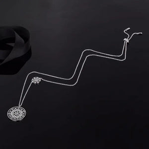 925 Silver Round Pendant Necklace Mysterious Totem Wild Jewelry