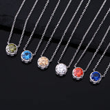 925 Silver Zircon Long Chain Necklace Women Wedding Jewelry Gift