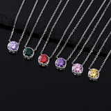 925 Silver Zircon Long Chain Necklace Women Wedding Jewelry Gift
