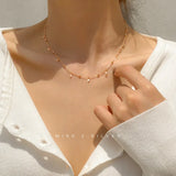 925 Silver Round Slice Pendant Bead Chain Necklace